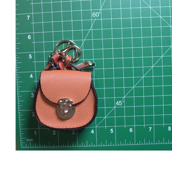 Bag Keychain Bag Charm Change Pouch Coin Purse Push Lock Clasp Orange Feminine - Picture 6 of 9